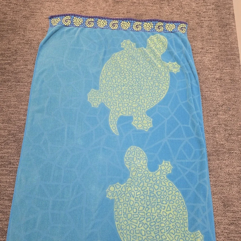 VTG Palm Cove Sun Towel Sea Turtles Beach Retro Summer 64